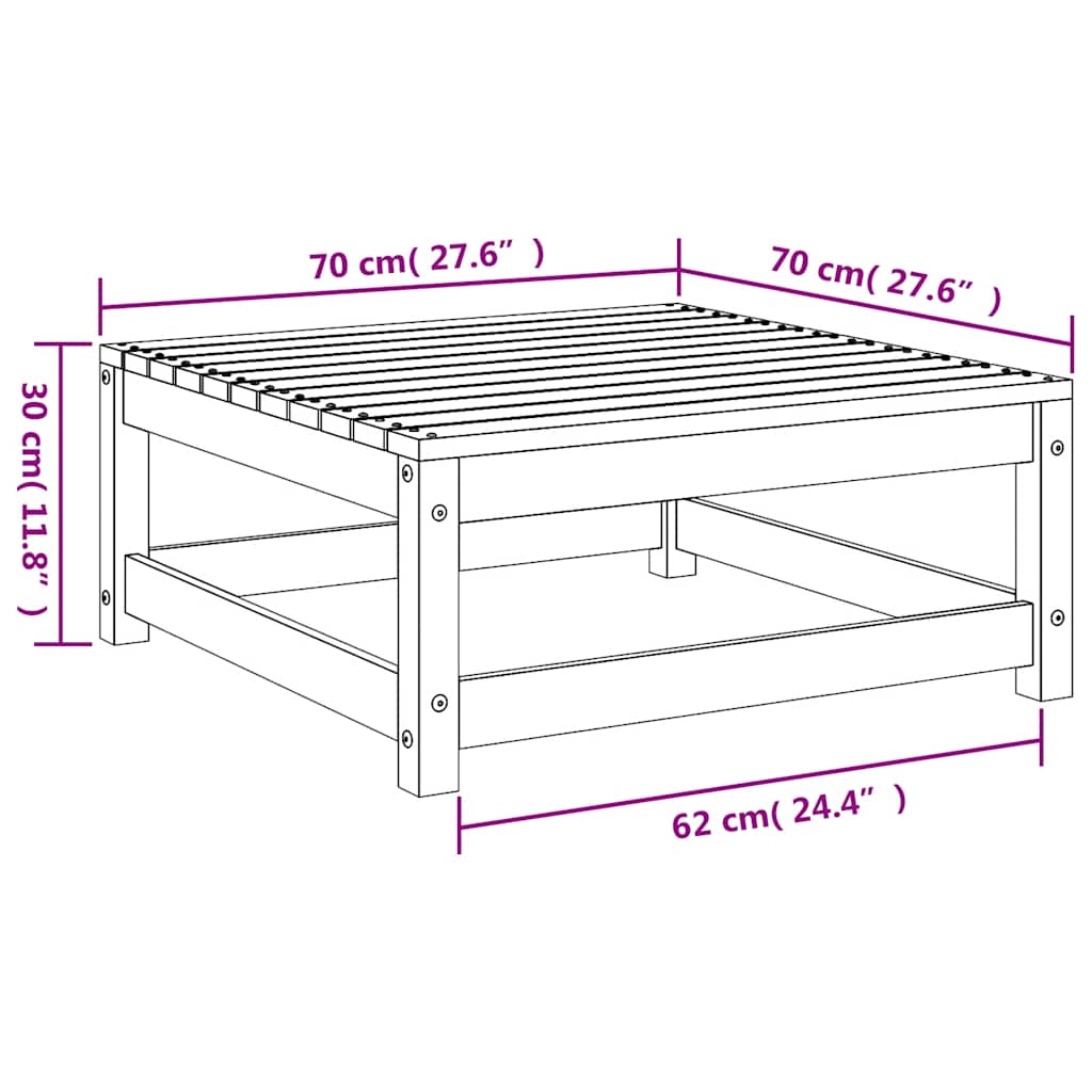 Garden Footstool 70x70x30 cm Solid Wood Douglas