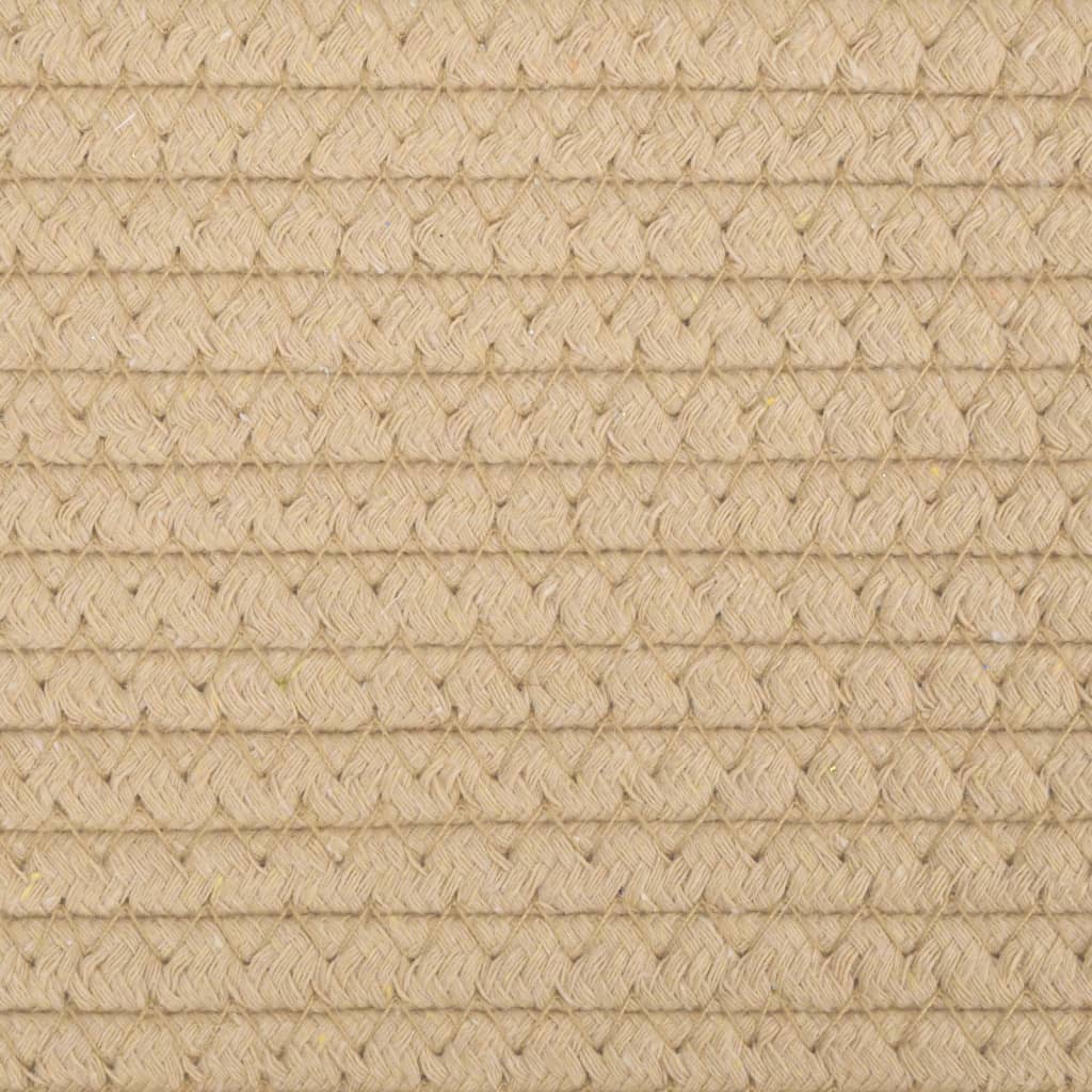 Storage Basket Beige and White Ø40x25 cm Cotton