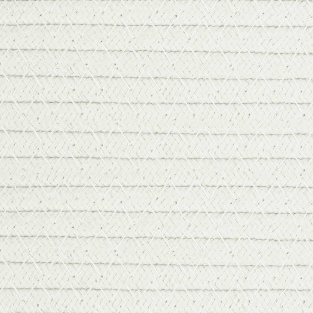 Storage Basket Beige and White Ø40x25 cm Cotton