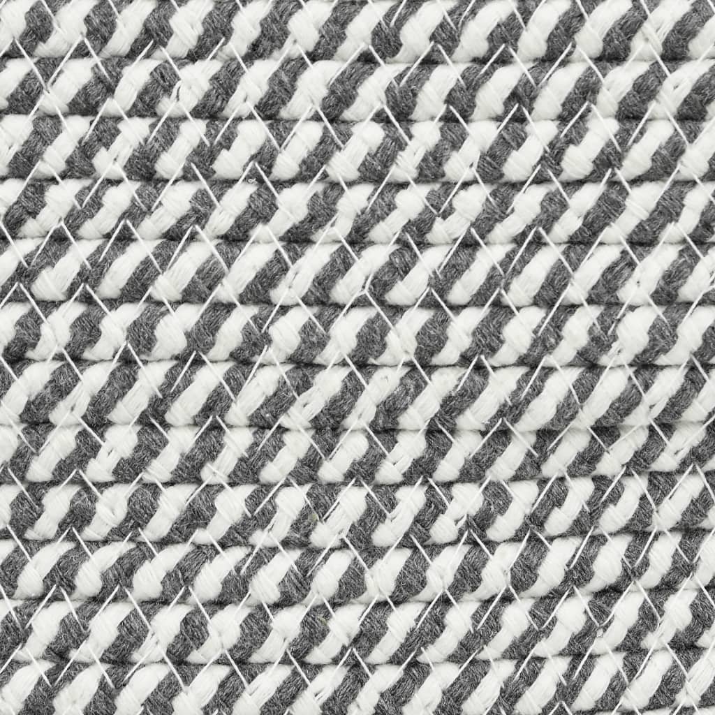 Storage Basket Grey and White Ø40x35 cm Cotton