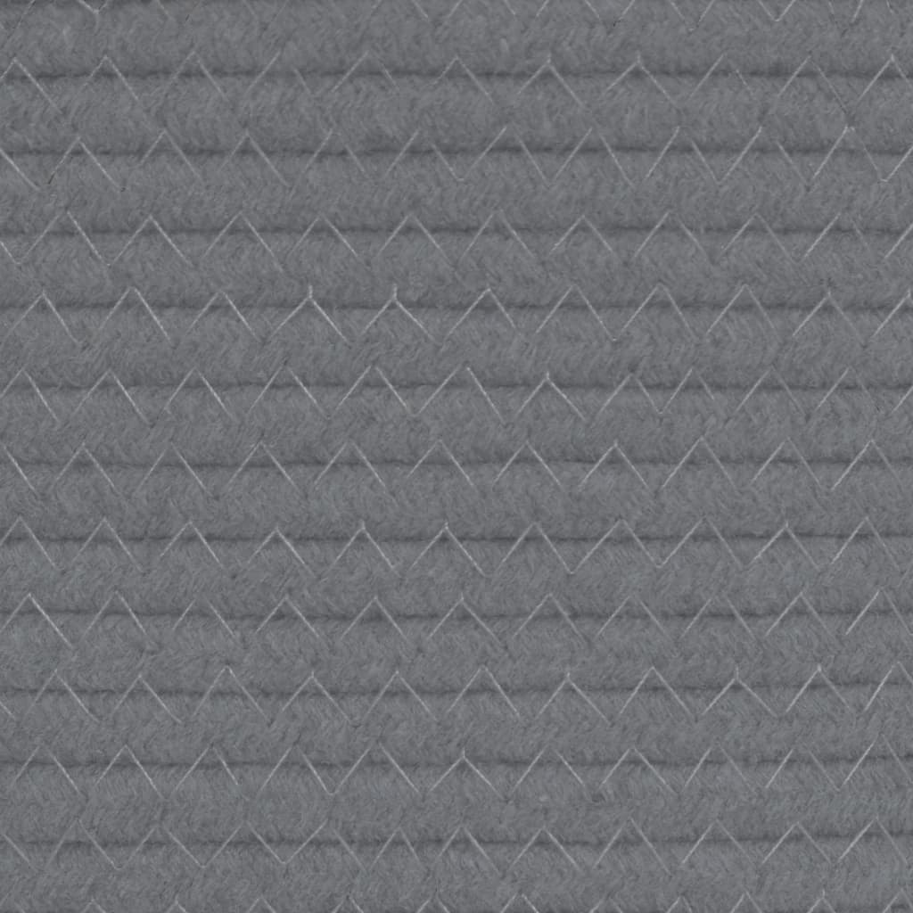 Laundry Basket Grey and White Ø60x36 cm Cotton