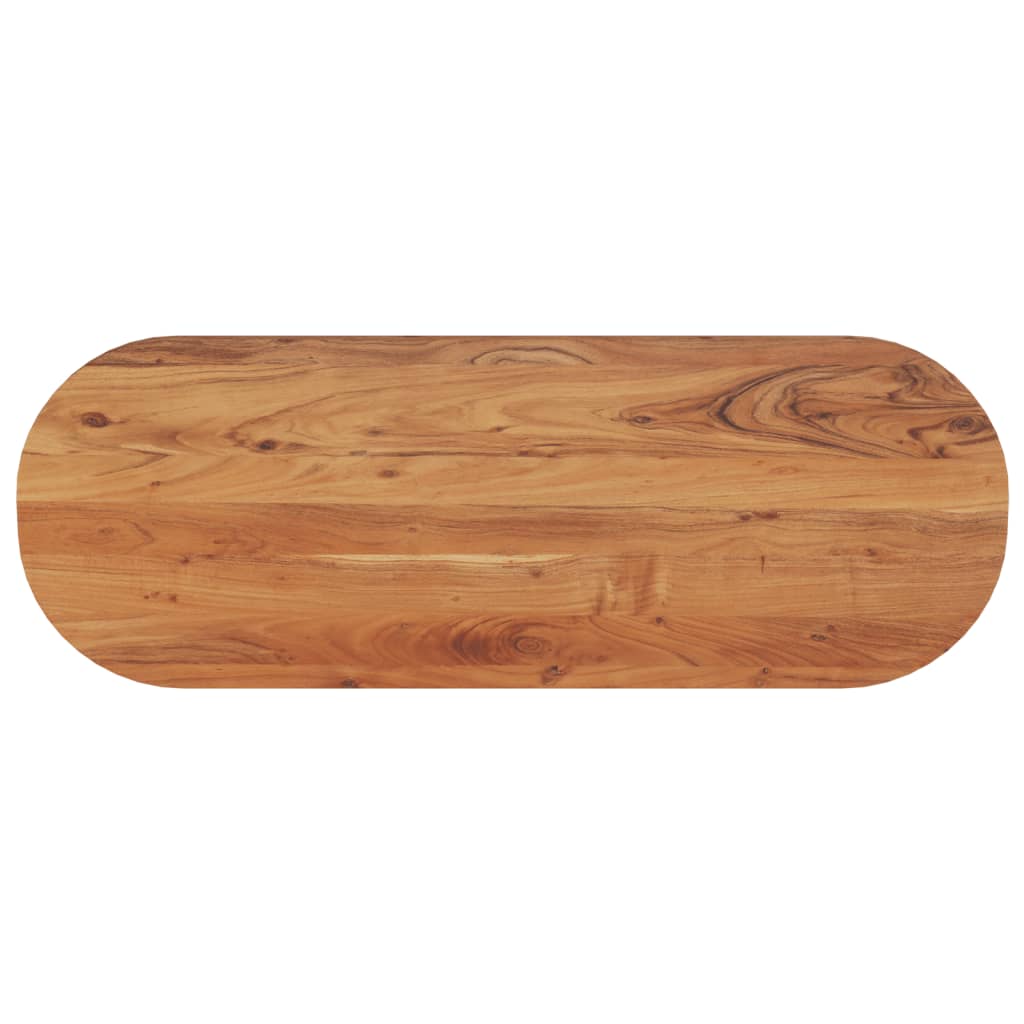 Table Top 140x50x3.8 cm Oval Solid Wood Acacia