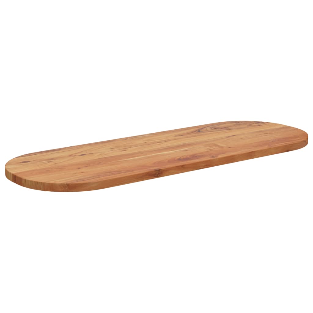 Table Top 140x50x3.8 cm Oval Solid Wood Acacia
