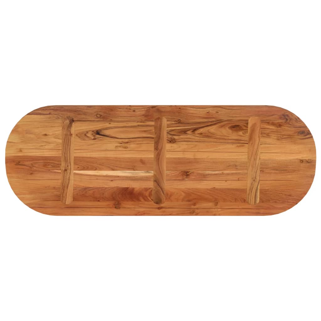 Table Top 140x50x3.8 cm Oval Solid Wood Acacia