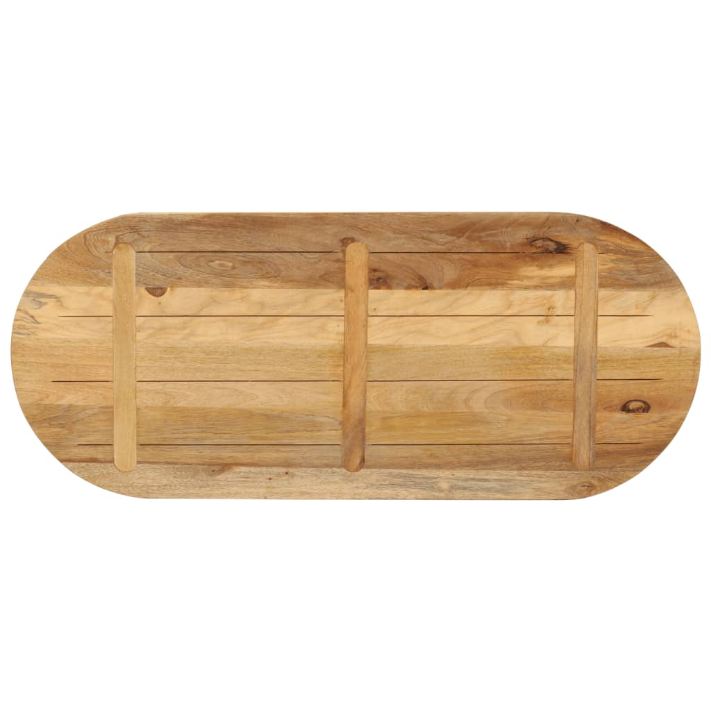 Table Top 90x40x2.5 cm Oval Solid Wood Rough Mango