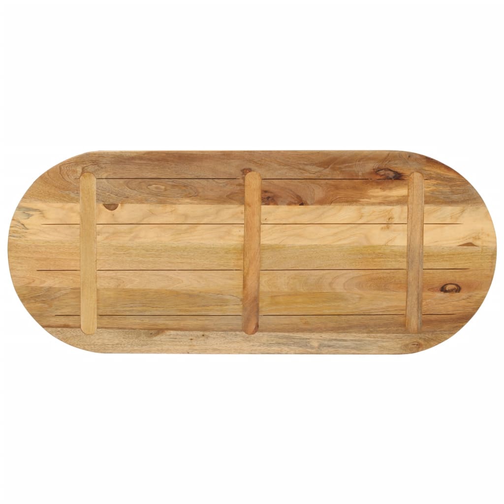 Table Top 120x50x2.5 cm Oval Solid Wood Rough Mango