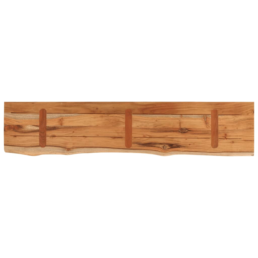 Wall Shelf 110x20x2.5 cm Rectangular Solid Wood Acacia Live Edge