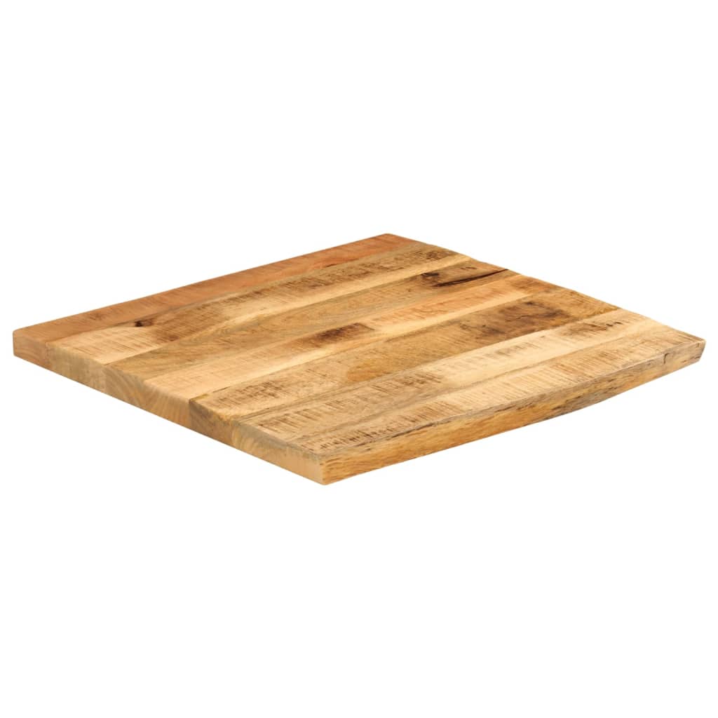 Table Top 80x80x2.5 cm Live Edge Solid Wood Rough Mango