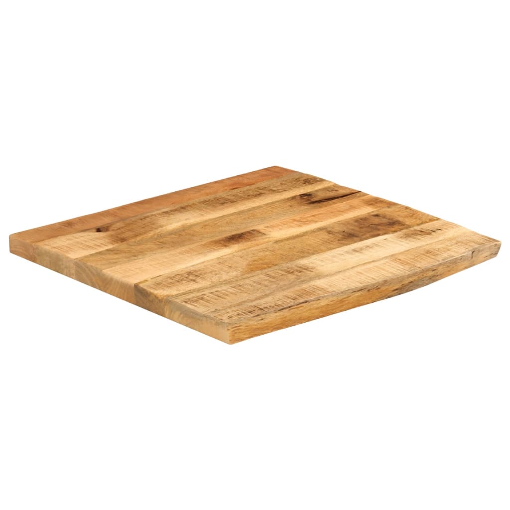 Table Top 40x40x3.8 cm Live Edge Solid Wood Rough Mango