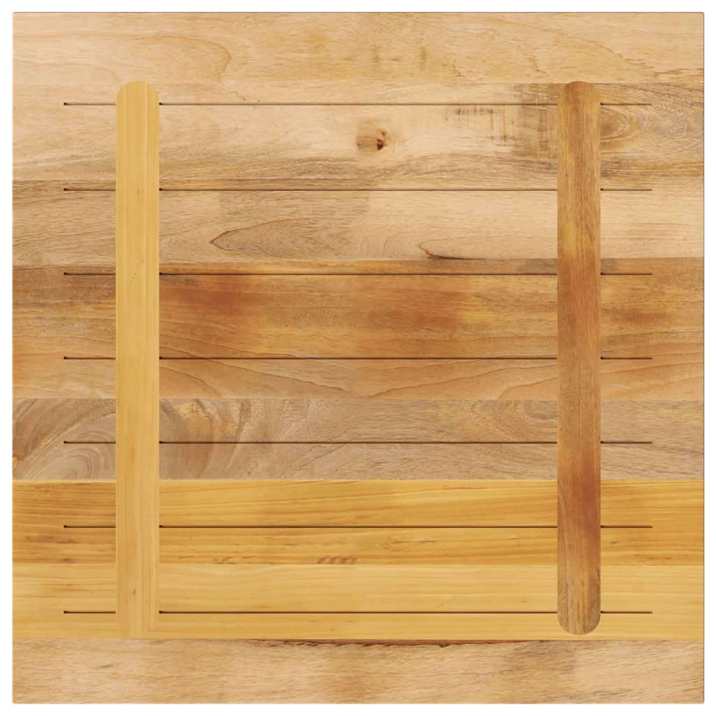 Table Top 80x80x2.5 cm Square Solid Wood Rough Mango