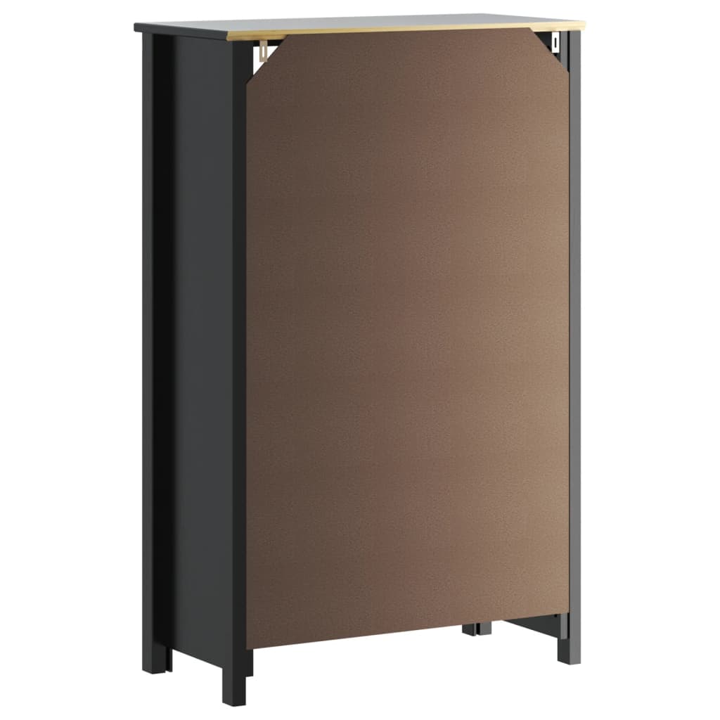 Bathroom Cabinet | Black | Solid pine wood, engineered wood, metal
