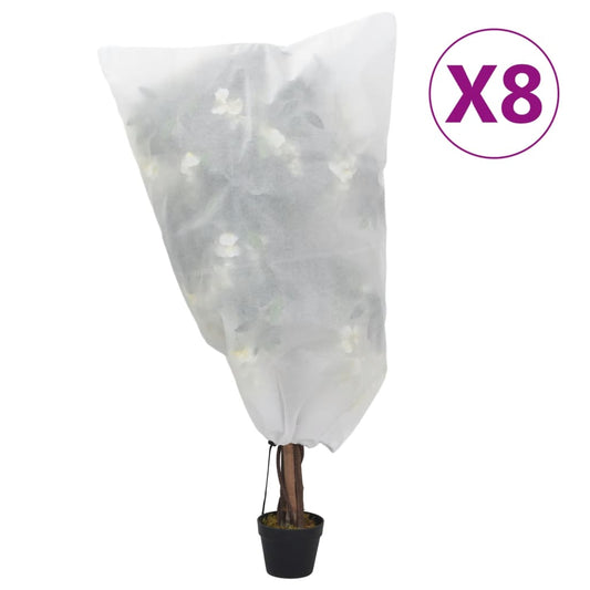 Plant Fleece Covers with Drawstring 8 pcs 70 g/m² 0,8x1 m