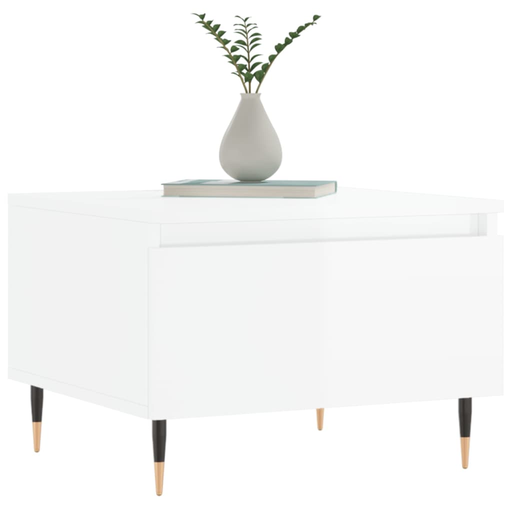 Coffee Tables 2 pcs High Gloss White 50x46x35 cm Engineered Wood