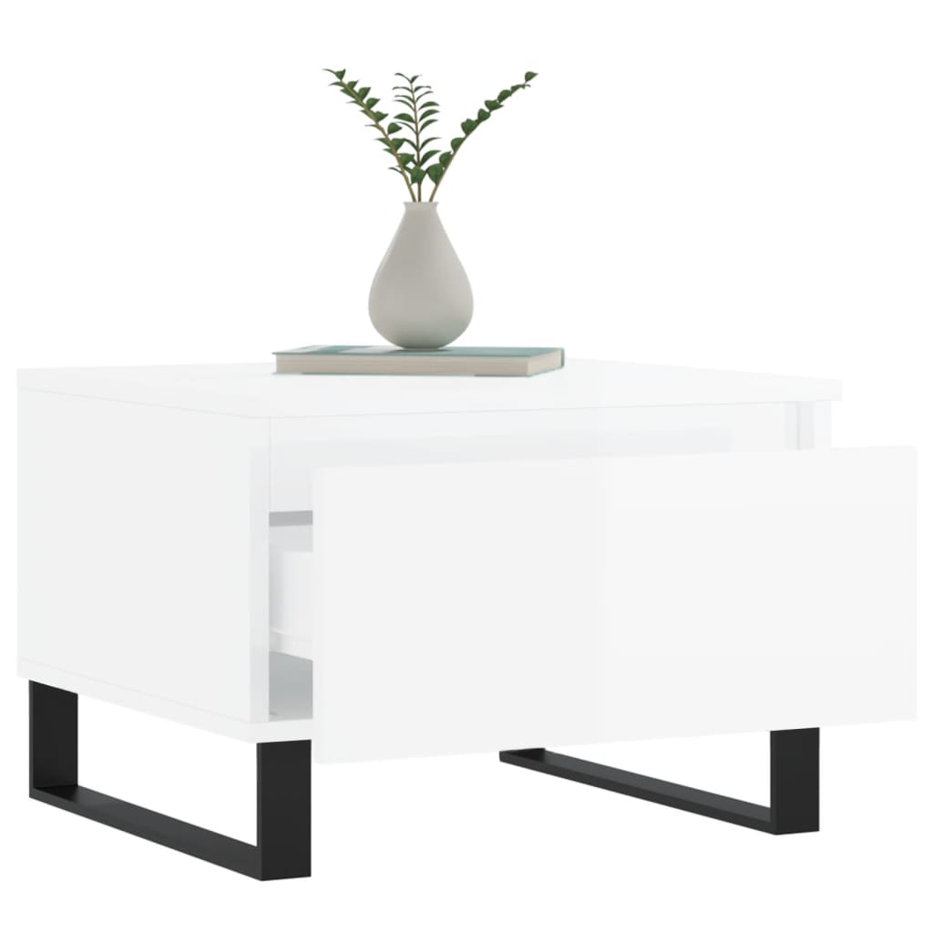 Coffee Tables 2 pcs High Gloss White 50x46x35cm Engineered Wood