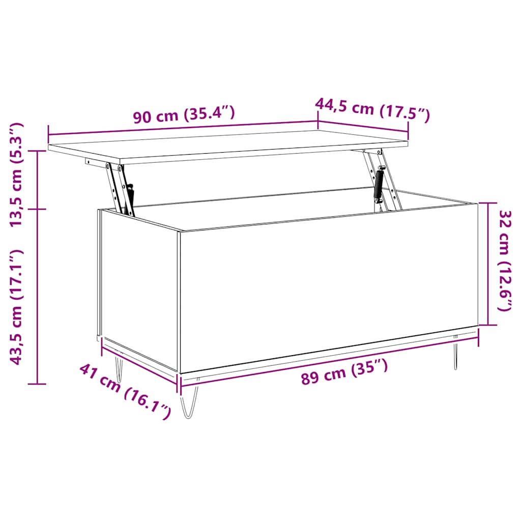 Coffee Table Concrete Grey 90x44.5x45 cm Engineered Wood