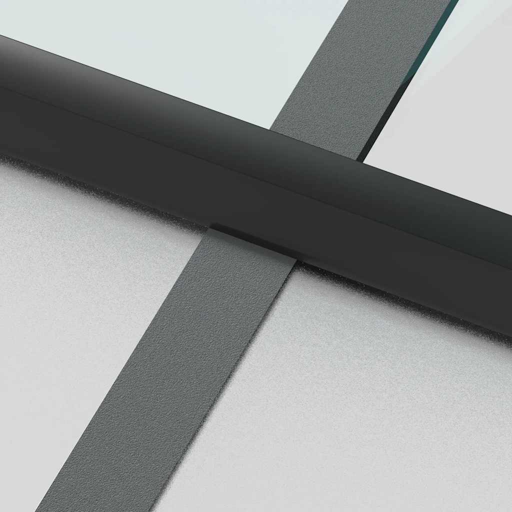 Interior Door Slim Black 83x201,5 cm Tempered Glass and Aluminium
