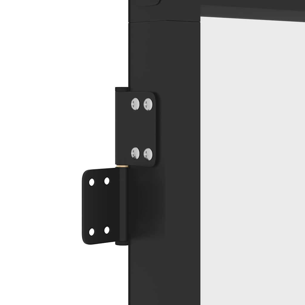 Interior Door Slim Black 102,5x201,5 cm Tempered Glass and Aluminium