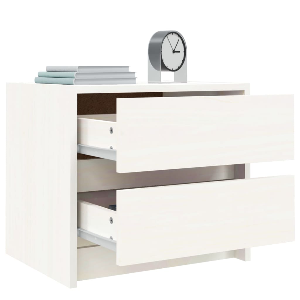 Bedside Cabinets 2 pcs White 40x31x35,5 cm Solid Wood Pine