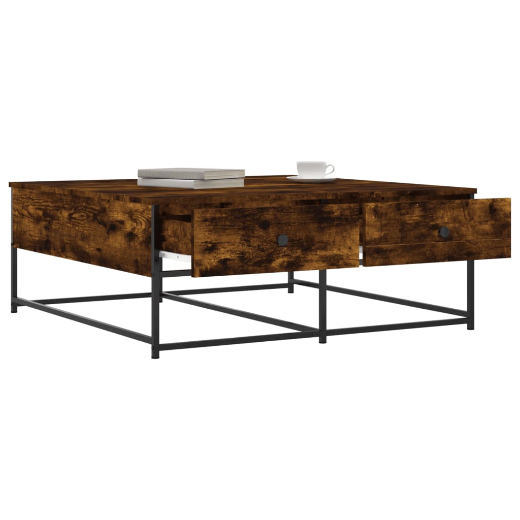 Coffee Table Smoked Oak 100x99x40 cm Engineered Wood