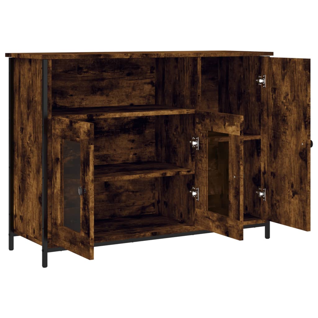 Sideboard Smoked Oak 100x35x75 cm Engineered Wood