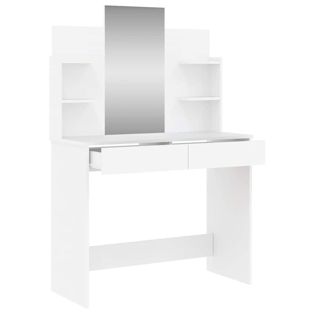 Dressing Table with Mirror White 96x39x142 cm