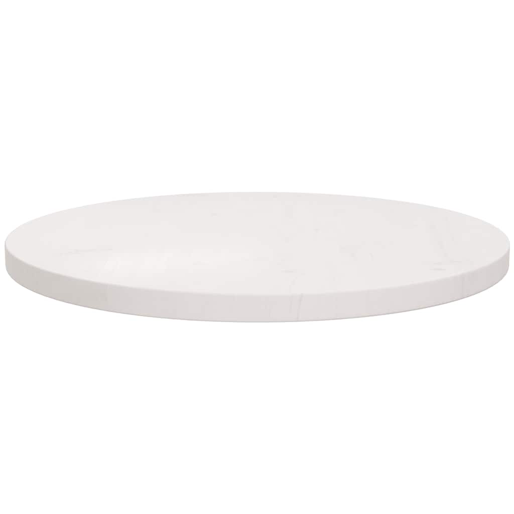 Table Top Round White Ø50x3 cm Solid Wood Pine