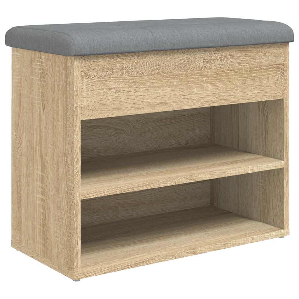 Shoe Bench Sonoma Oak 62x32x50 cm Engineered Wood