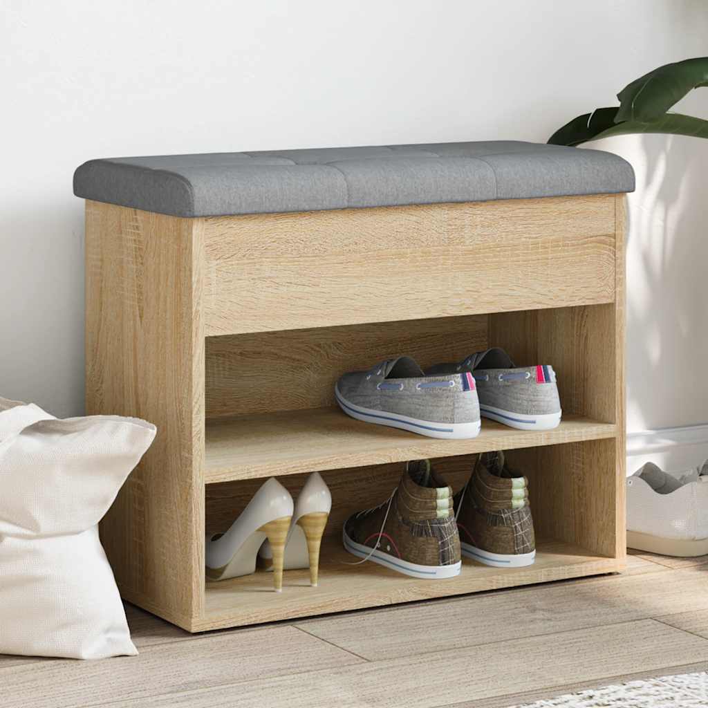 Shoe Bench Sonoma Oak 62x32x50 cm Engineered Wood