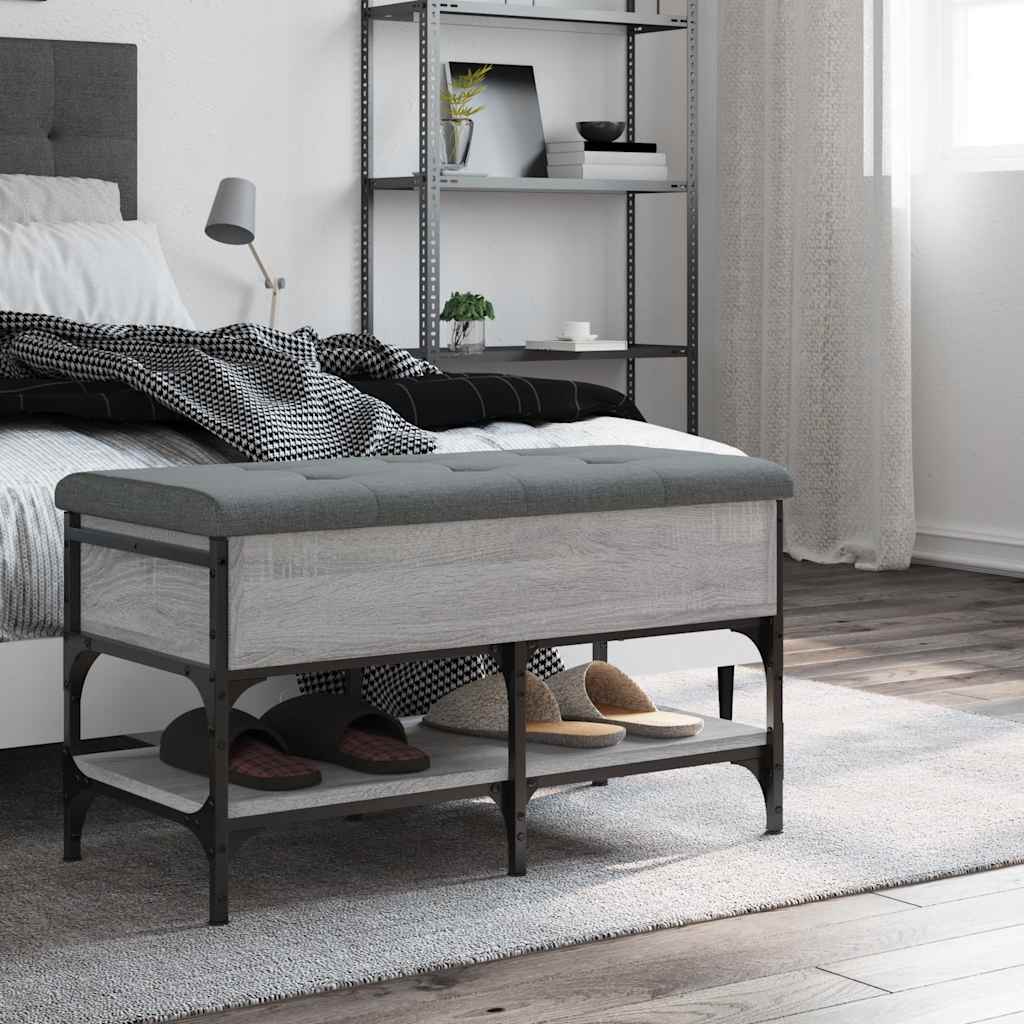 Shoe Bench Grey Sonoma 82x42x45 cm Engineered Wood