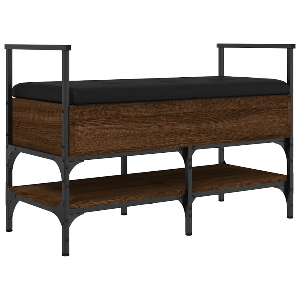 Shoe Bench Brown Oak 85.5x42x57.5 cm Engineered Wood