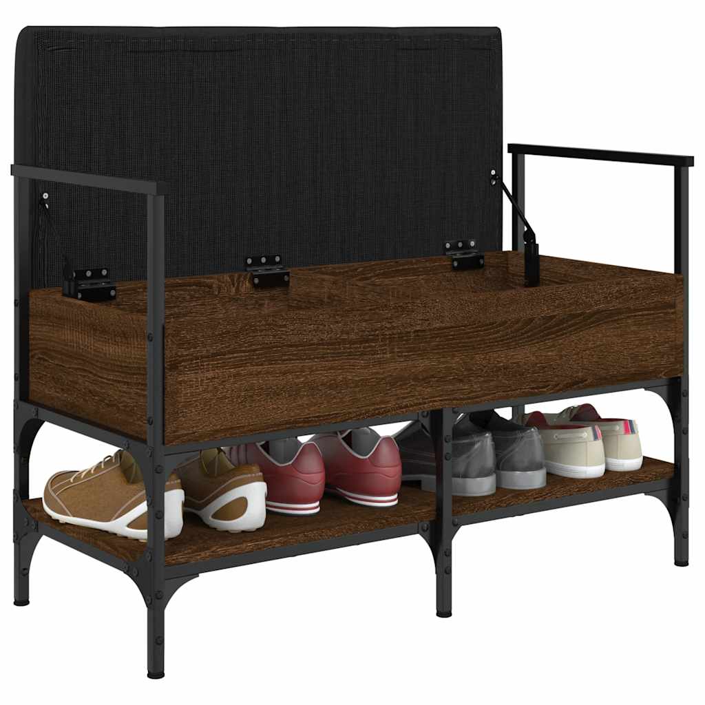 Shoe Bench Brown Oak 85.5x42x57.5 cm Engineered Wood