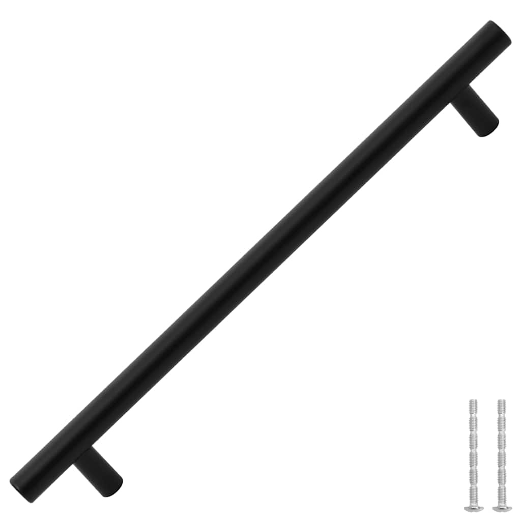 Cabinet Handles 5 pcs Black 192 mm Stainless Steel