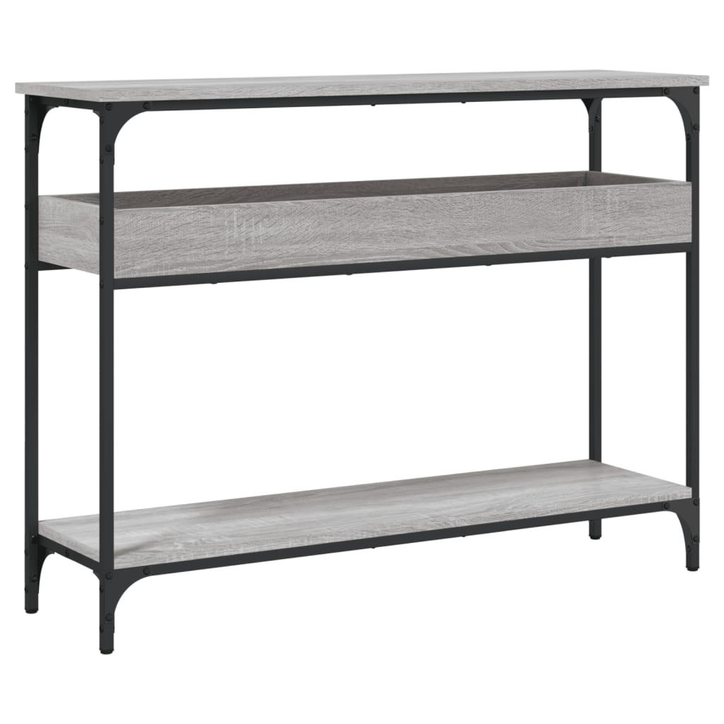 Console Table with Shelf Grey Sonoma 100x29x75 cm