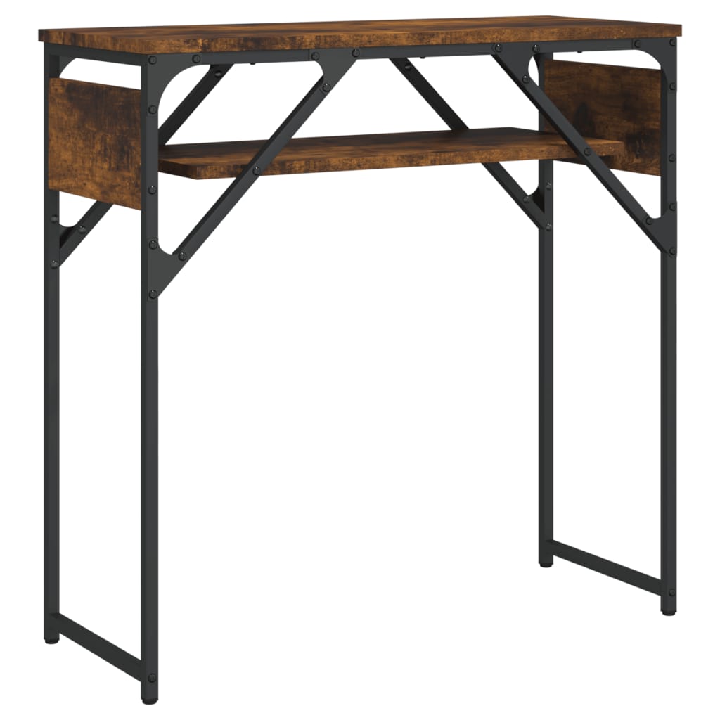 Console Table with Shelf Smoked Oak 75x30x75cm Engineered Wood