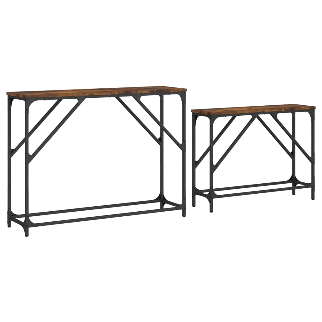 Nesting Console Table | Smoked oak | Engineered wood, Metal | Large
