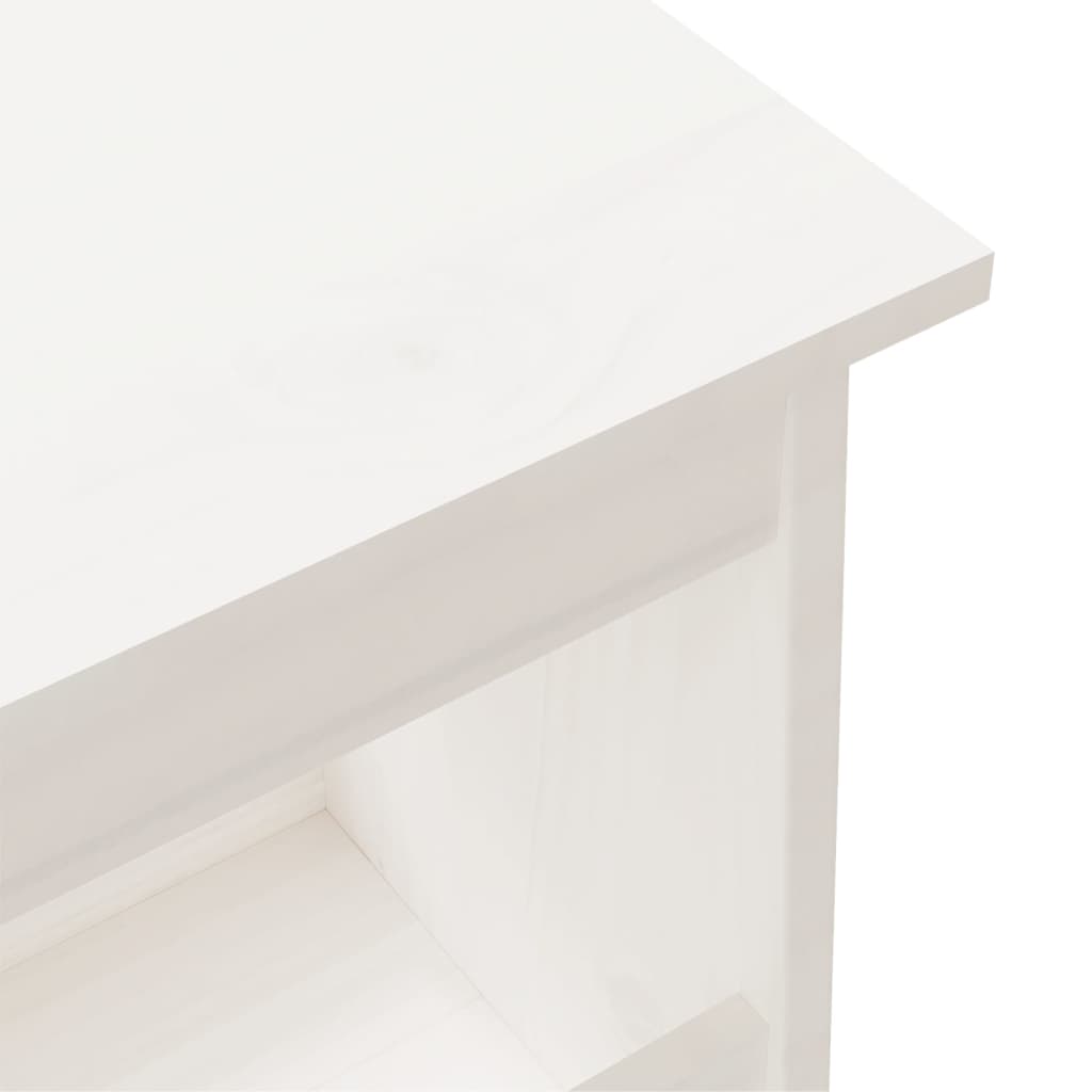 Hall Bench White 160x28x45 cm Solid Wood Pine
