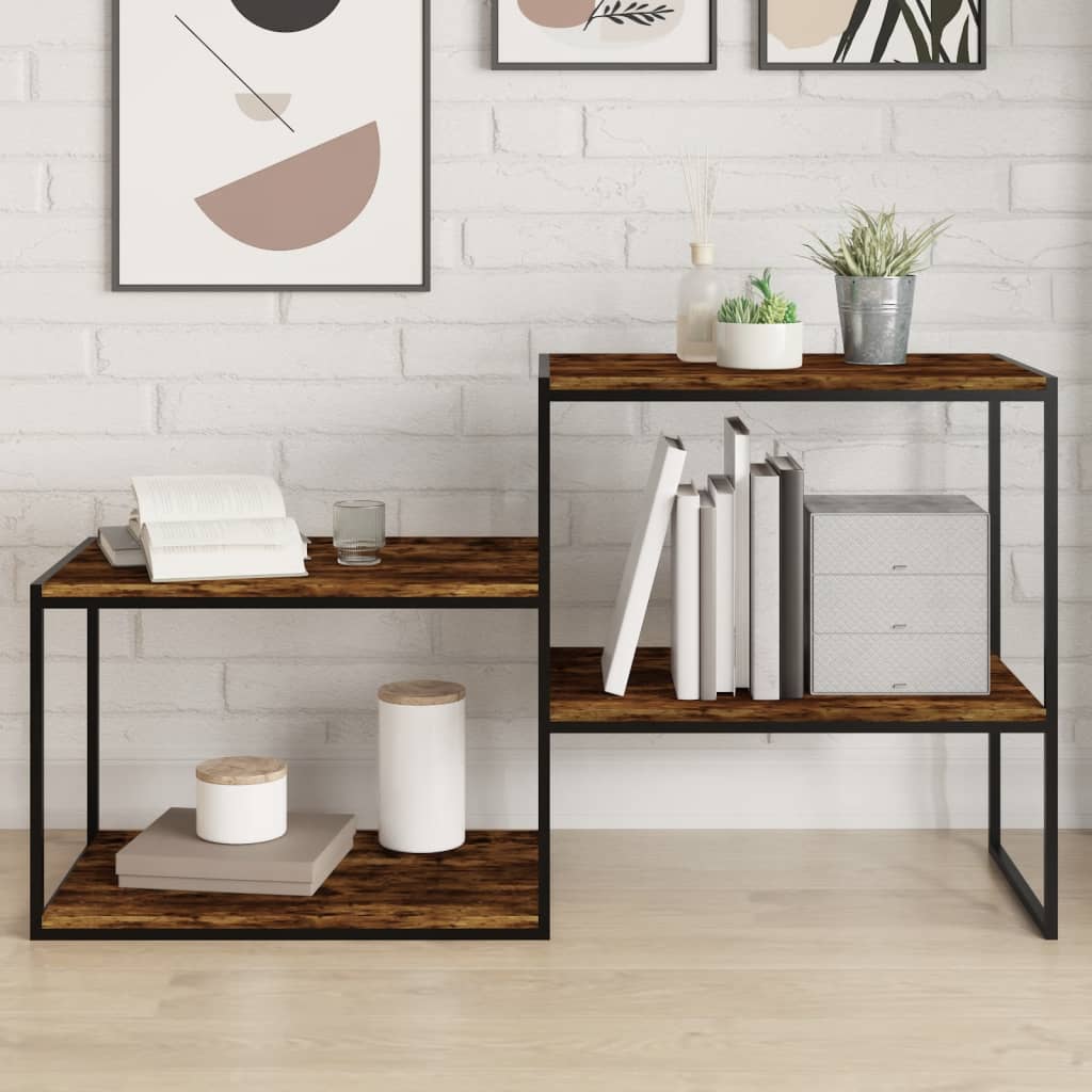 Wall Shelves 4 pcs Smoked Oak 60x40x1,5 cm Engineered Wood