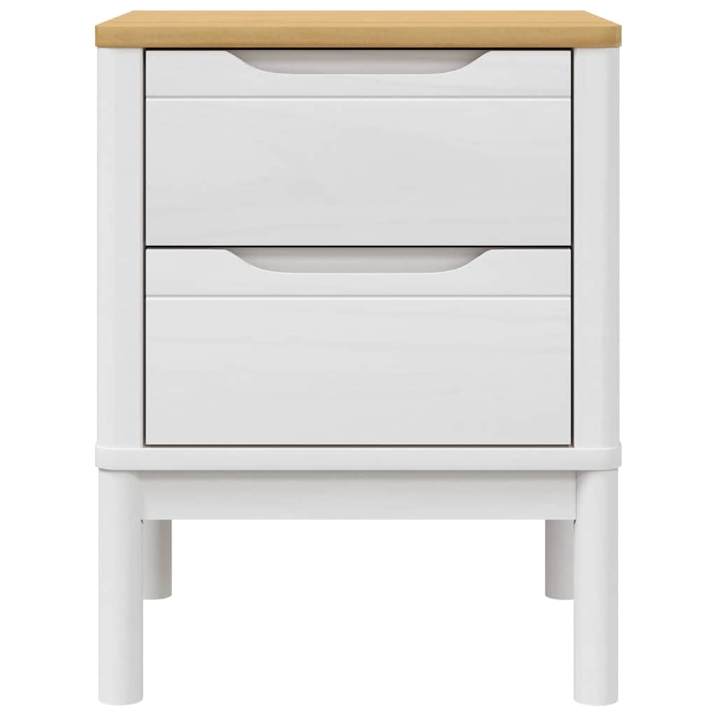 Bedside Cabinet FLORO White 45x39x57 cm Solid Wood Pine