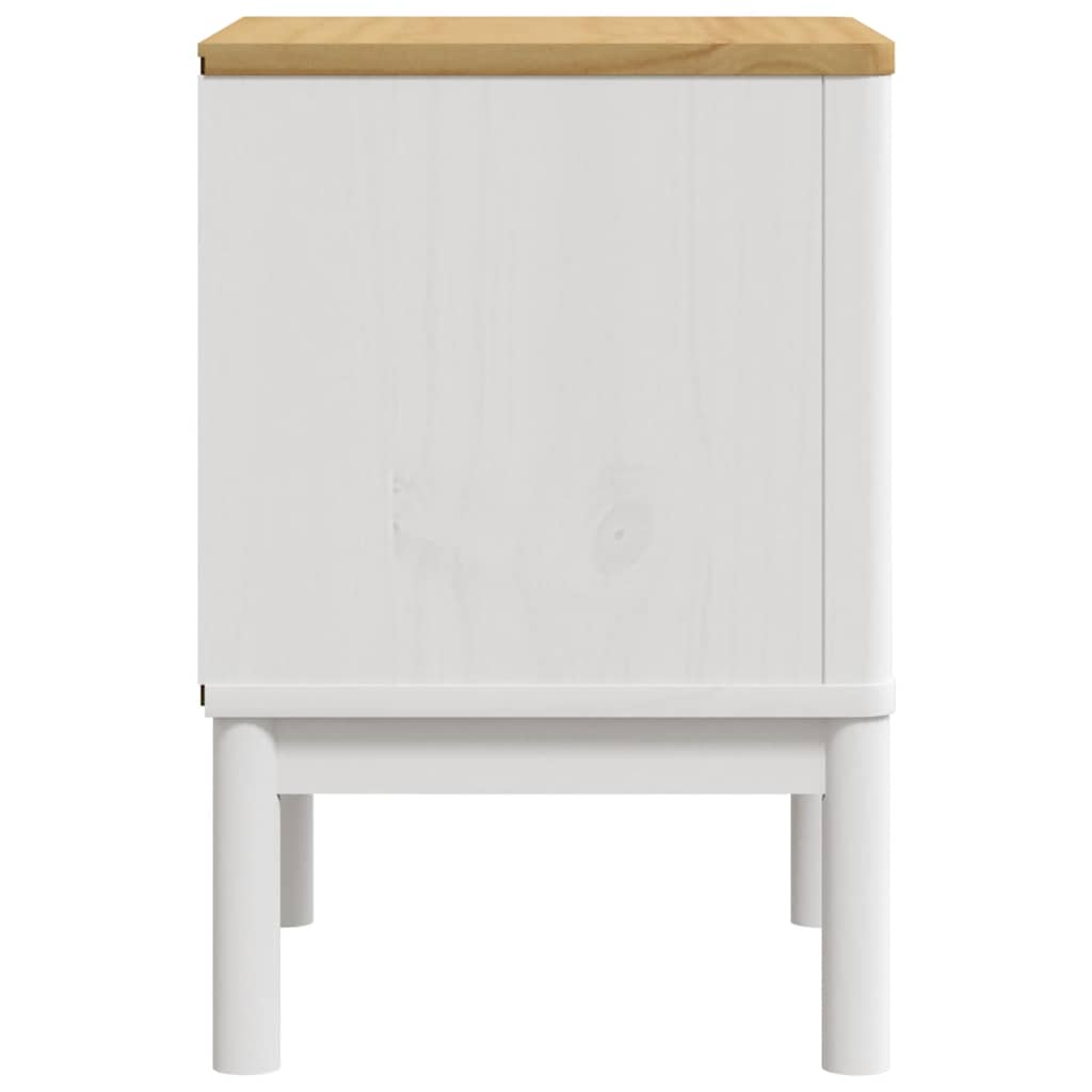 Bedside Cabinet FLORO White 45x39x57 cm Solid Wood Pine