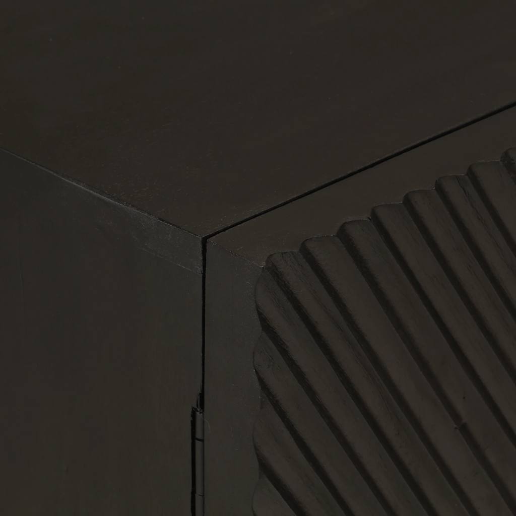 Sideboard Black 55x30x76 cm Solid Wood Mango and Iron