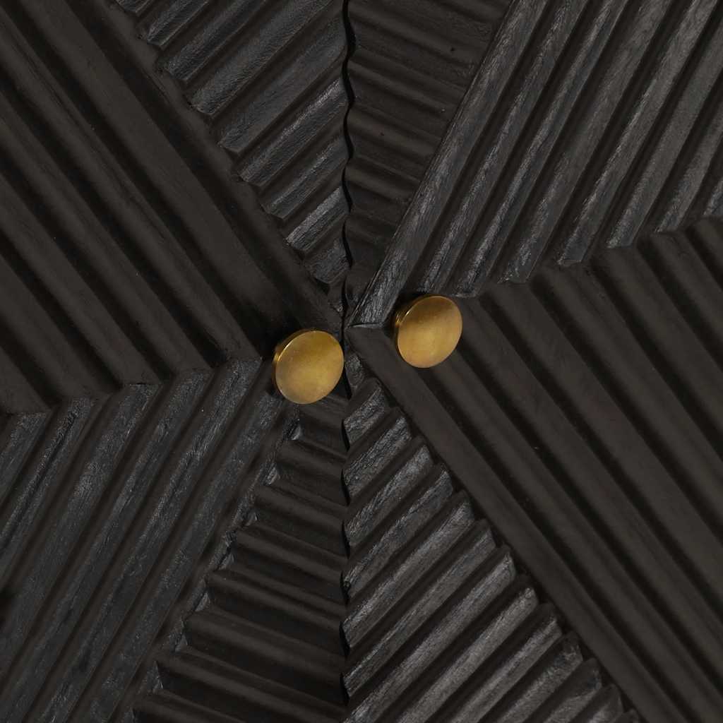 Sideboard Black 55x30x76 cm Solid Wood Mango and Iron