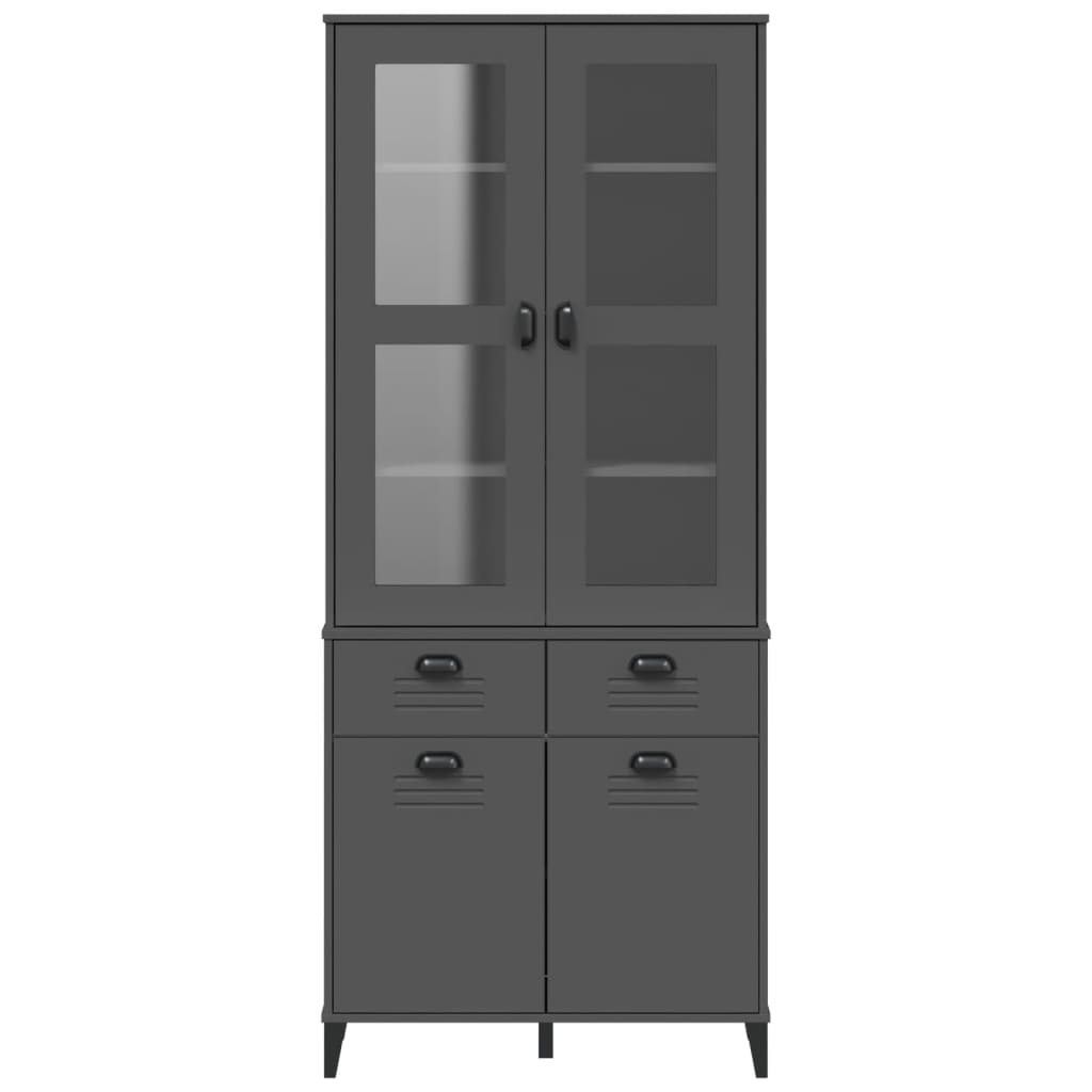 Highboard VIKEN Anthracite Grey 80x40x190 cm Solid Wood Pine
