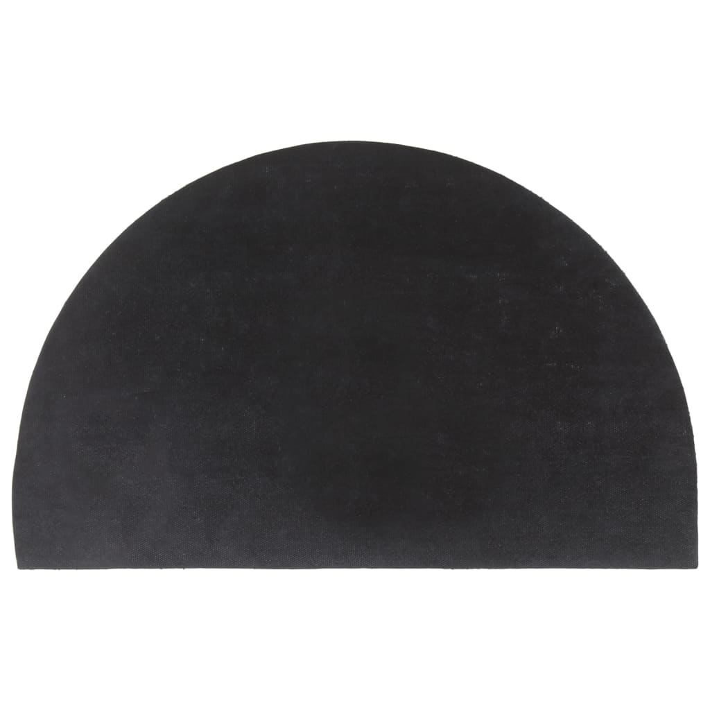 Door Mat Dark Grey Half Round 50x80 cm Tufted Coir