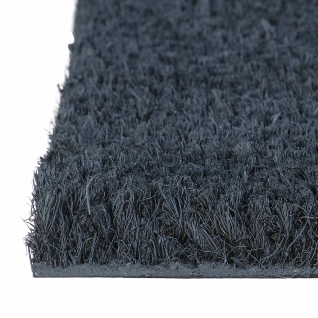 Door Mat Dark Grey Half Round 50x80 cm Tufted Coir