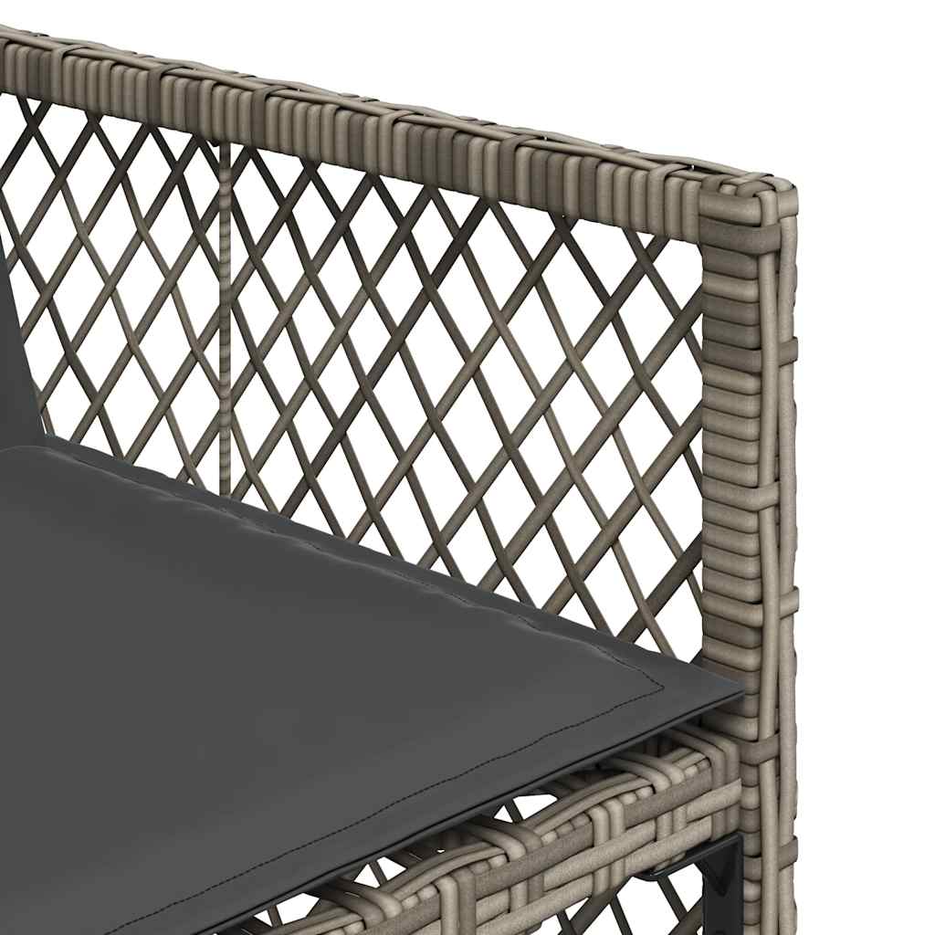 Garden Chairs with Cushions 4 pcs Grey Poly Rattan
