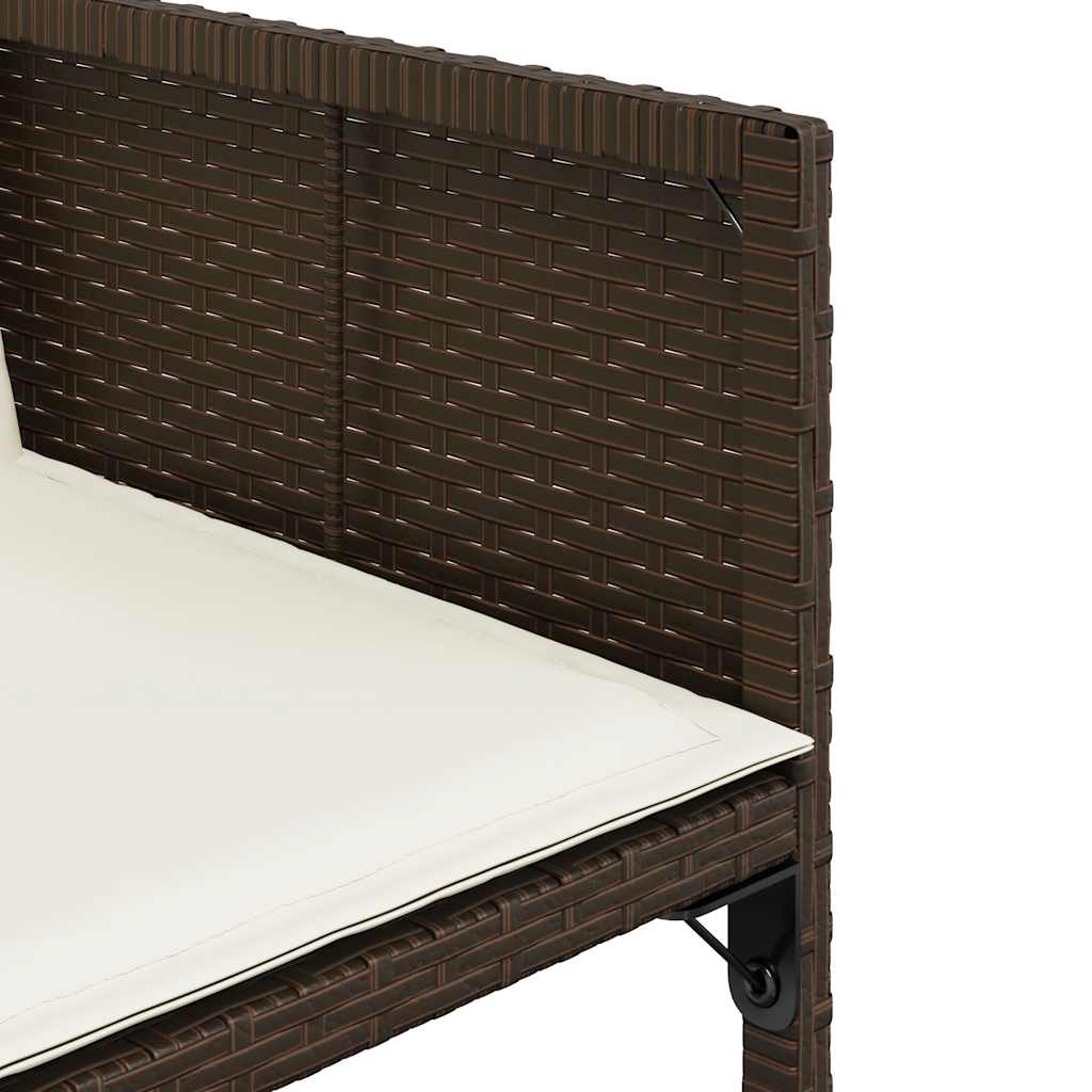 Garden Chairs with Cushions 4 pcs Brown Poly Rattan