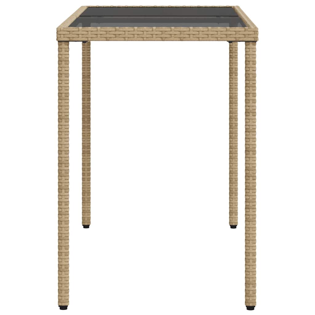 5 Piece Garden Dining Set with Cushions Beige Poly Rattan