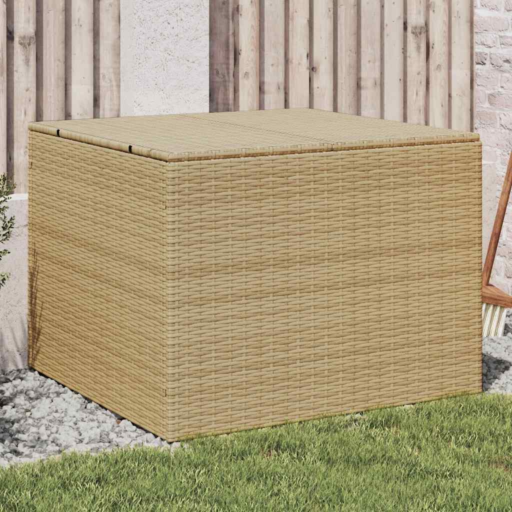 Garden Storage Box Mix Beige 291L Poly Rattan