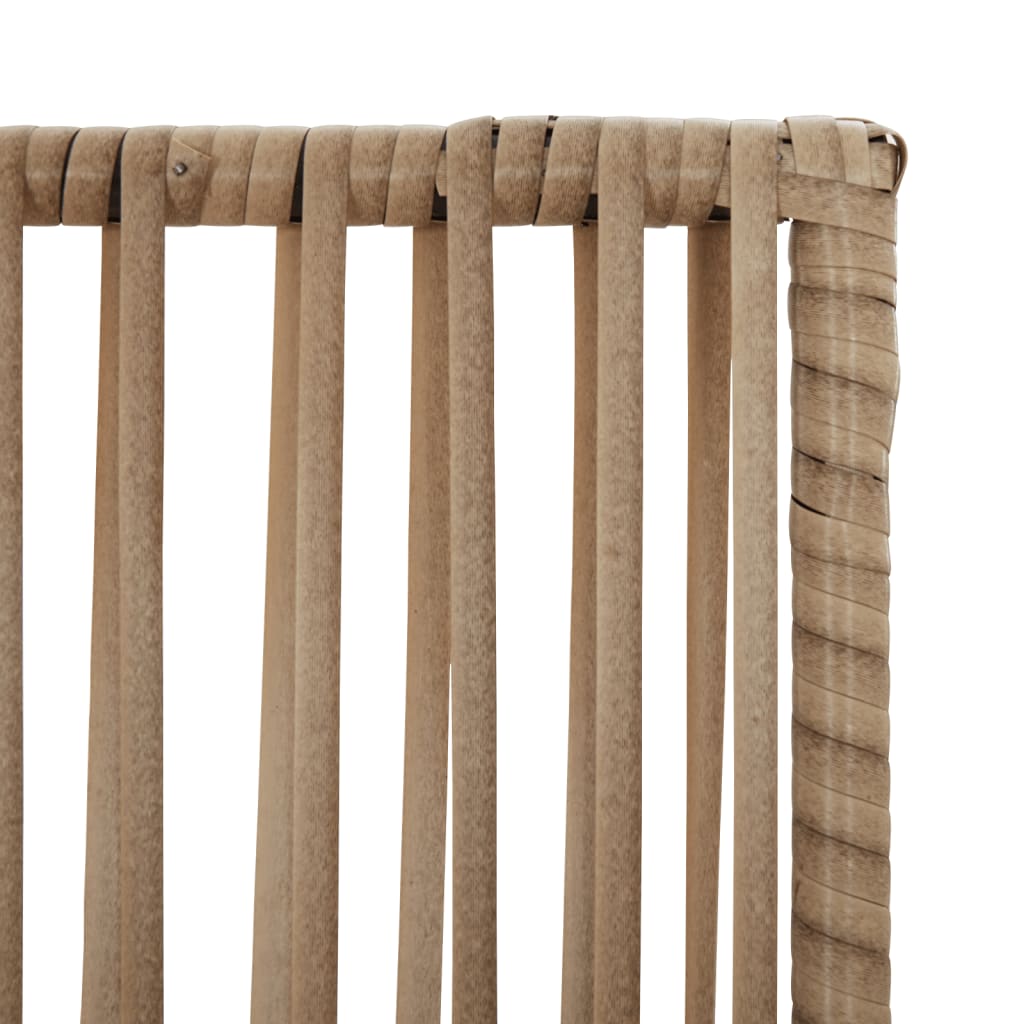 Room Divider 5 Panels Beige Poly Rattan