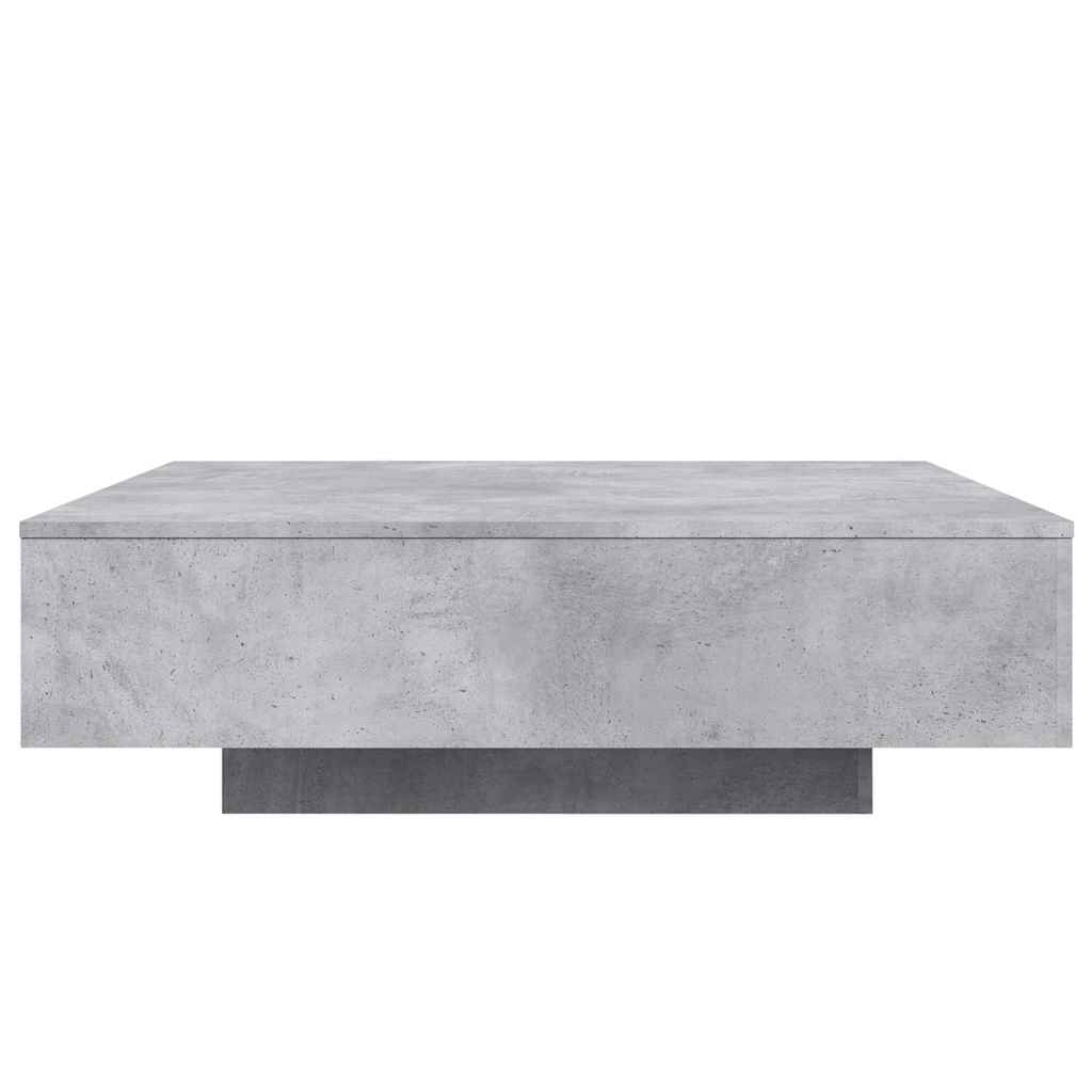 Coffee Table with LED Lights Concrete Grey 100x100x31 cm